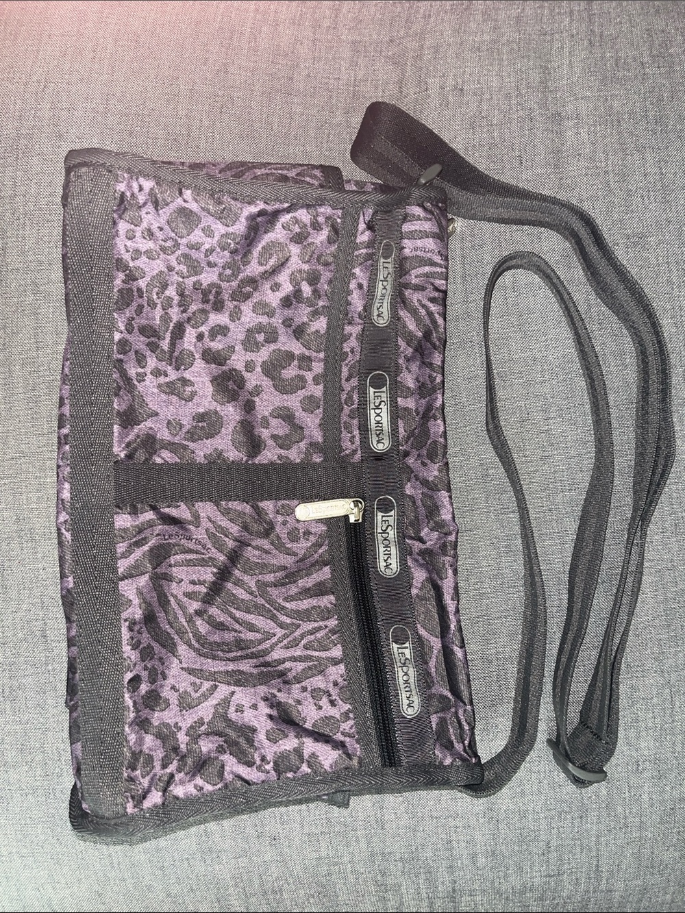 LeSportsac Purple Animal Print Crossbody Purse